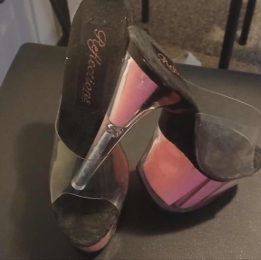 Reflections Made in USA Stripper Dancer Platform Glitter Heels Size 7
